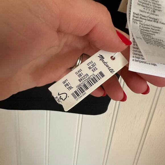 NWT Madewell Flex Sweetheart Crop Tank Top Black 2XS $45 - Picture 4 of 6